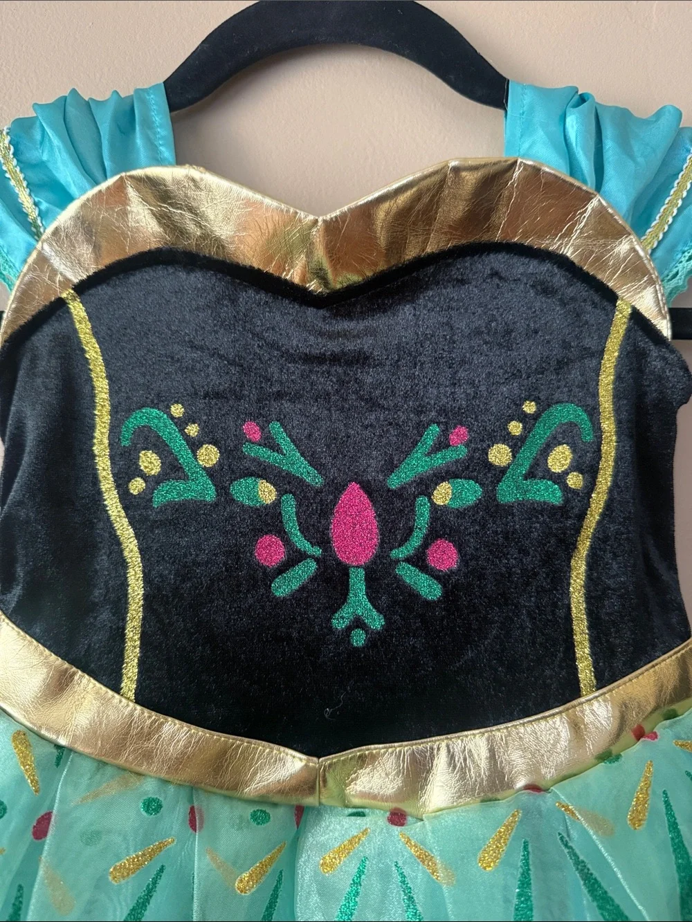 Disney ❄️ FROZEN ❄️ ANNA CORONATION DELUXE DRESS SIZE 3T-4T (100) 🌟EUC🌟